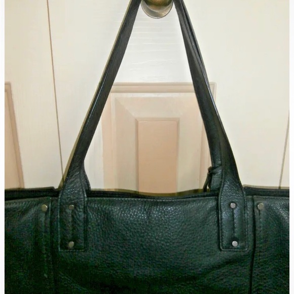 LUCKY BRAND Group Hayes Tote! BUTTERY SOFT PEBBLED LEATHER LARGE TRAVEL~BLACK - Picture 4 of 11